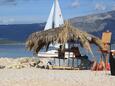 La plage Prvi Žal en ville Lumbarda, Korčula.