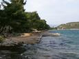 La plage  en ville Lumbarda, Korčula.