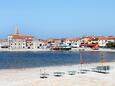 La plage Dante en ville Umag, Umag.