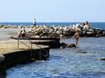 La plage  en ville Poreč, Poreč.