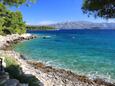 La plage  en ville Lumbarda, Korčula.