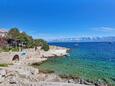 Der Strand  im Ort Pokrivenik, Hvar.