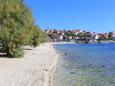 Beach Vranjica in Seget Vranjica, Trogir.