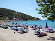 Der Strand Sunset Beach Lapad im Ort Dubrovnik, Dubrovnik.