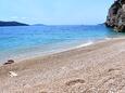 Der Strand Klančac im Ort Brseč, Opatija.