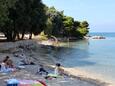 Pláž  v mieste Vrsar, Poreč.