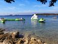 Pláž  v mieste Vrsar, Poreč.