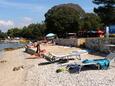 Pláž  v mieste Vrsar, Poreč.