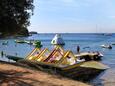 Pláž  v mieste Vrsar, Poreč.
