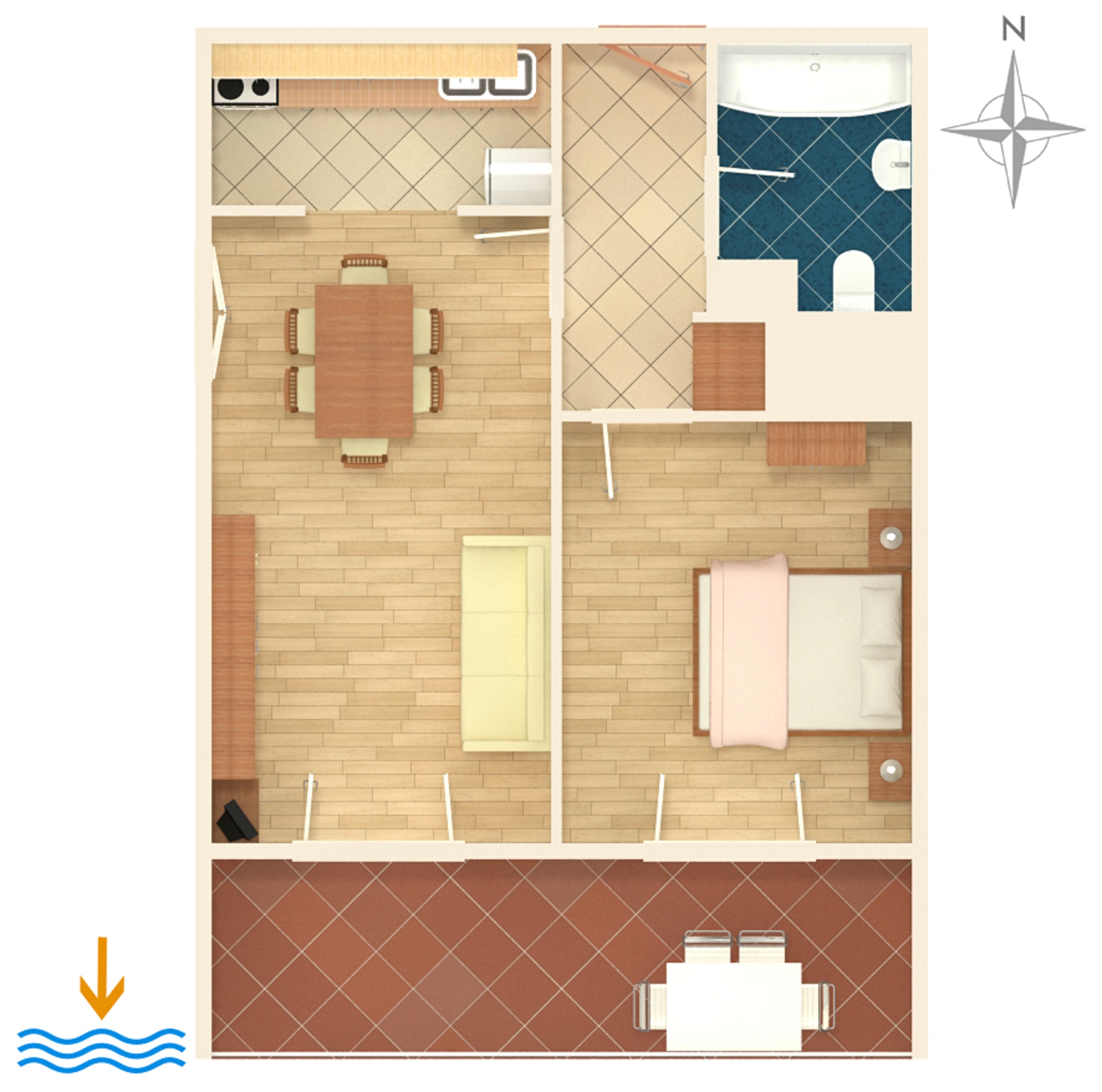 One bedroom apartment near beach Pisak, Omiš  A-a