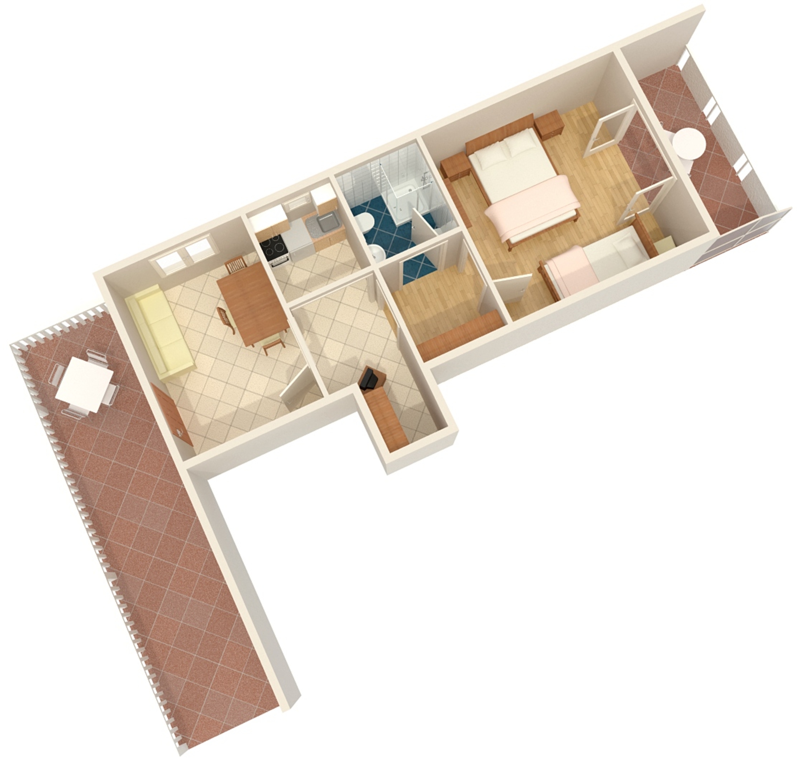 One bedroom apartment with terrace and sea view Pisak, Omiš  A-b