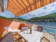 Brna, Terrace in the apartment, with a sea view and WiFi.