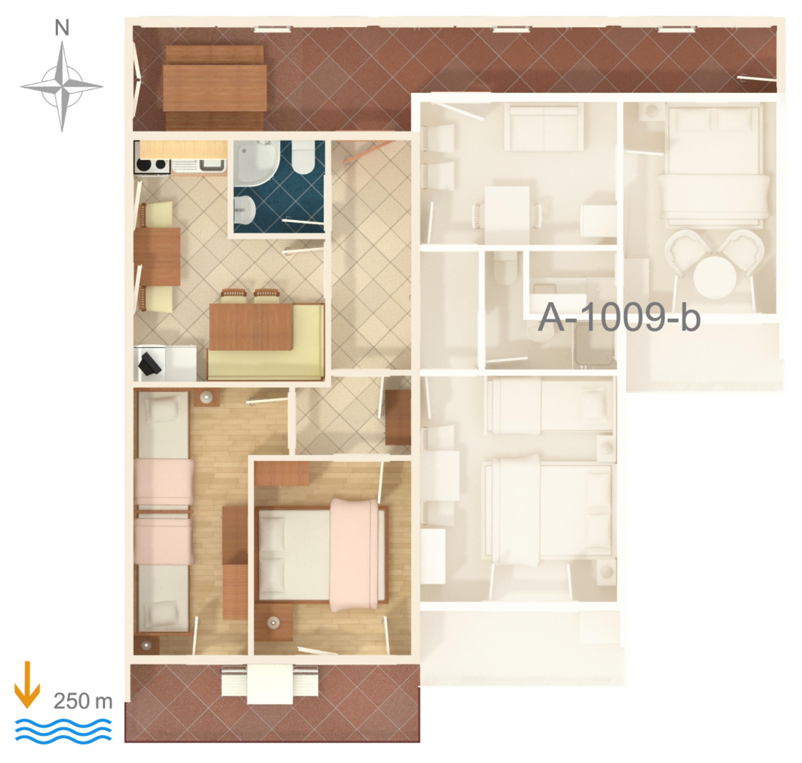 Two bedroom apartment with balcony and sea view Pisak, Omiš  A-a