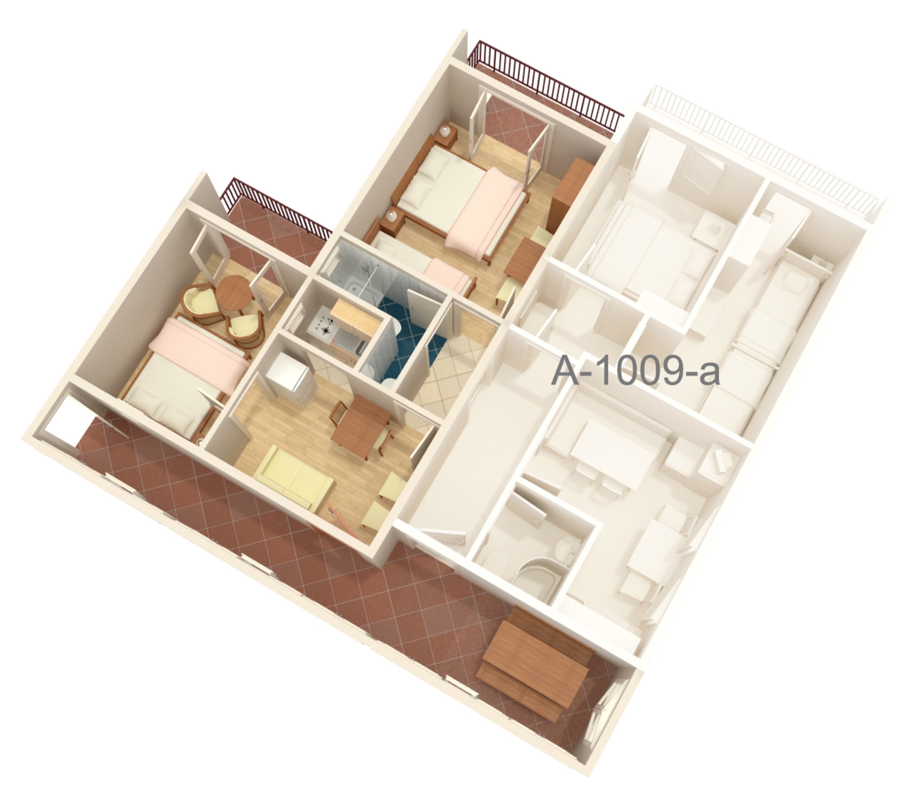 Two bedroom apartment with balcony and sea view Pisak, Omiš  A-b
