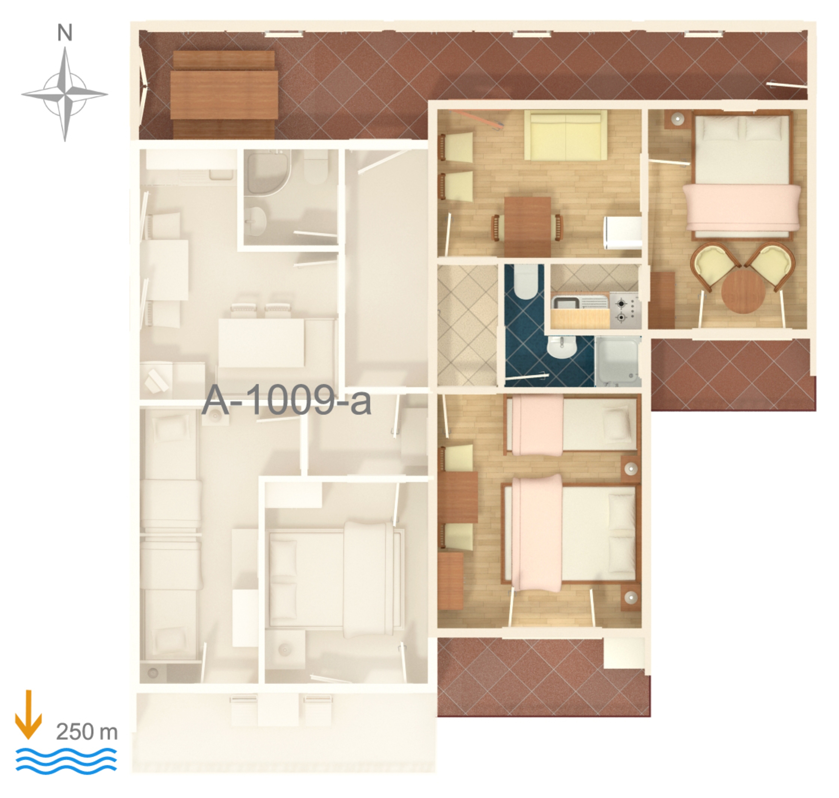 Two bedroom apartment with balcony and sea view Pisak, Omiš  A-b