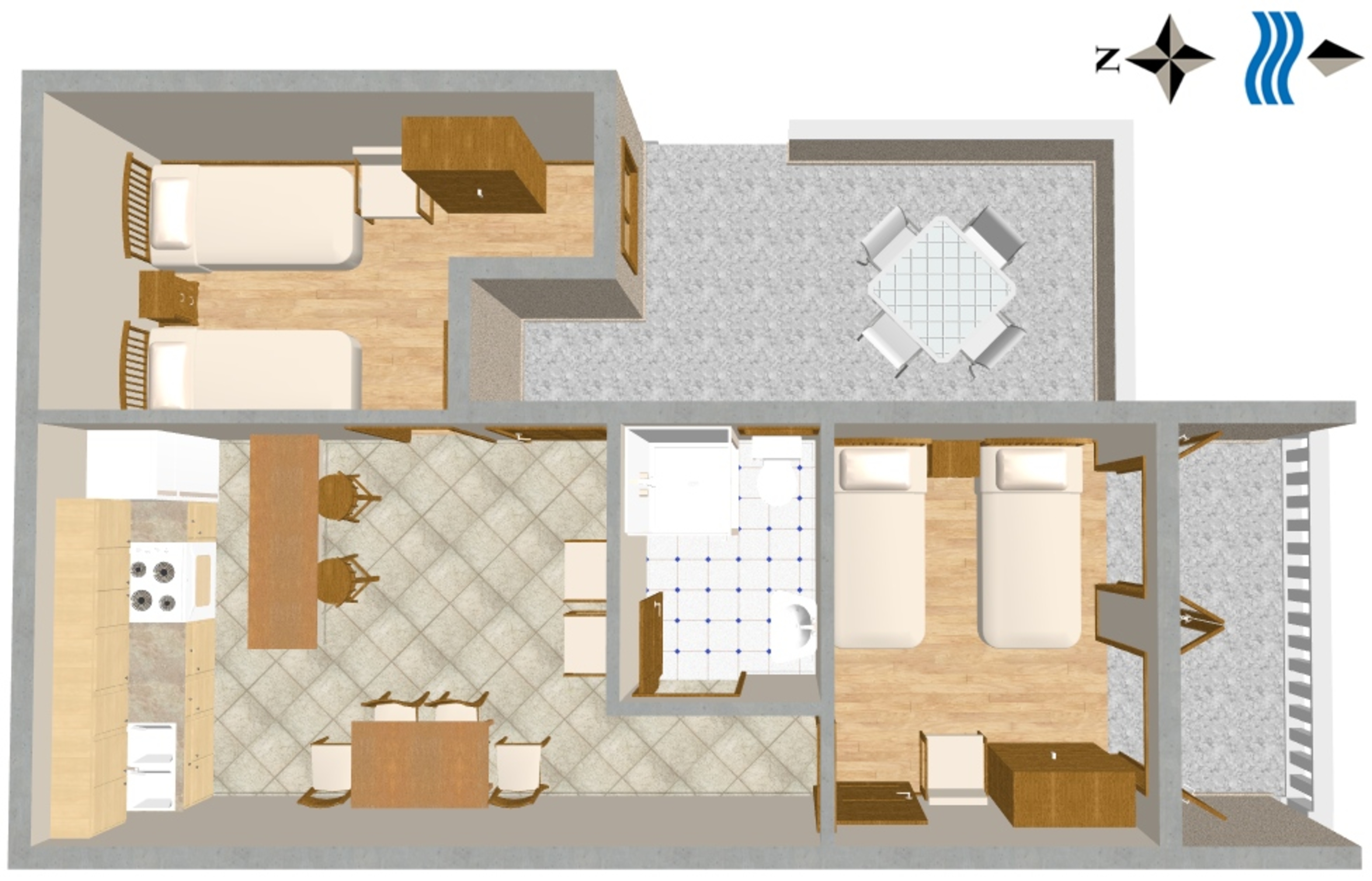 Two bedroom apartment with terrace and sea view Pisak, Omiš  A-a