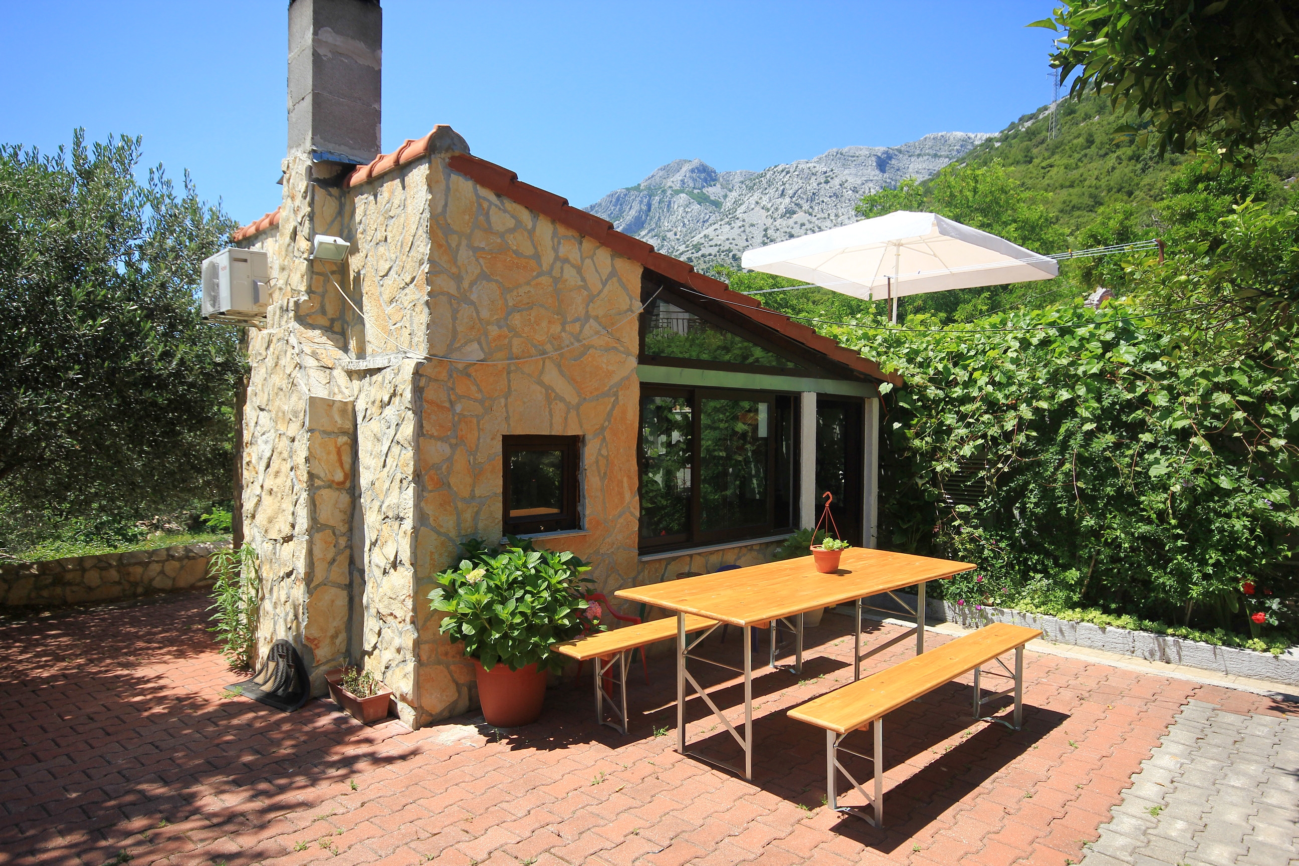 Komforna kuća s terasom i pogledom na more Orebić, Pelješac  K