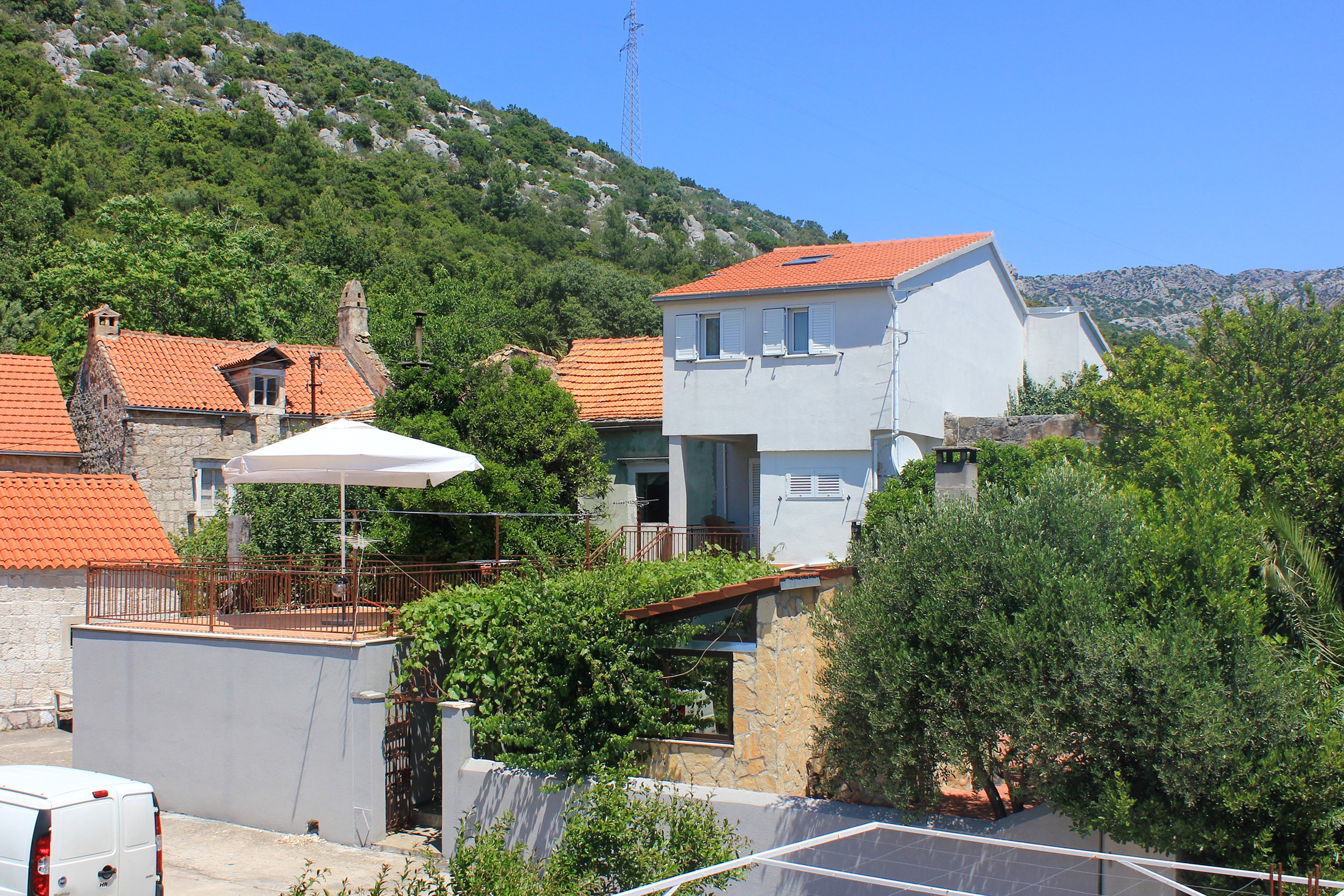 Komforna kuća s terasom i pogledom na more Orebić, Pelješac  K