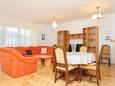 Podstrana, Sala de estar in the apartment, air condition available y WiFi.