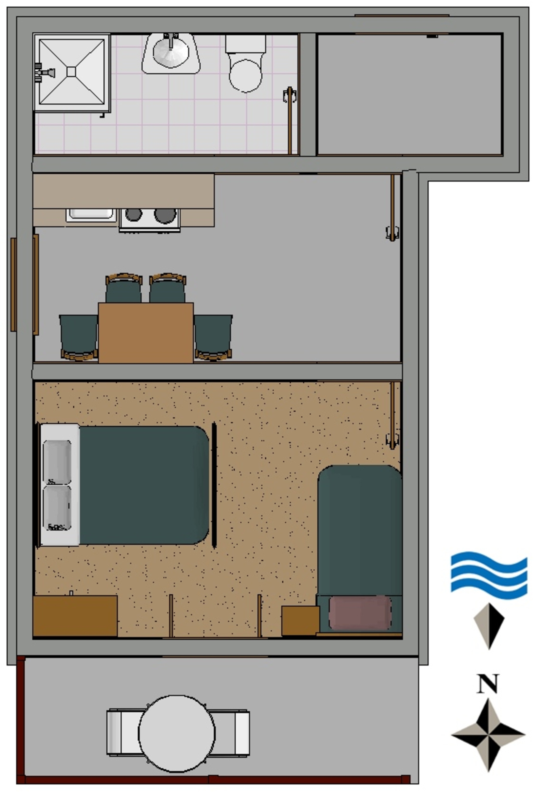 One bedroom apartment with balcony and sea view Stanići, Omiš  A-a