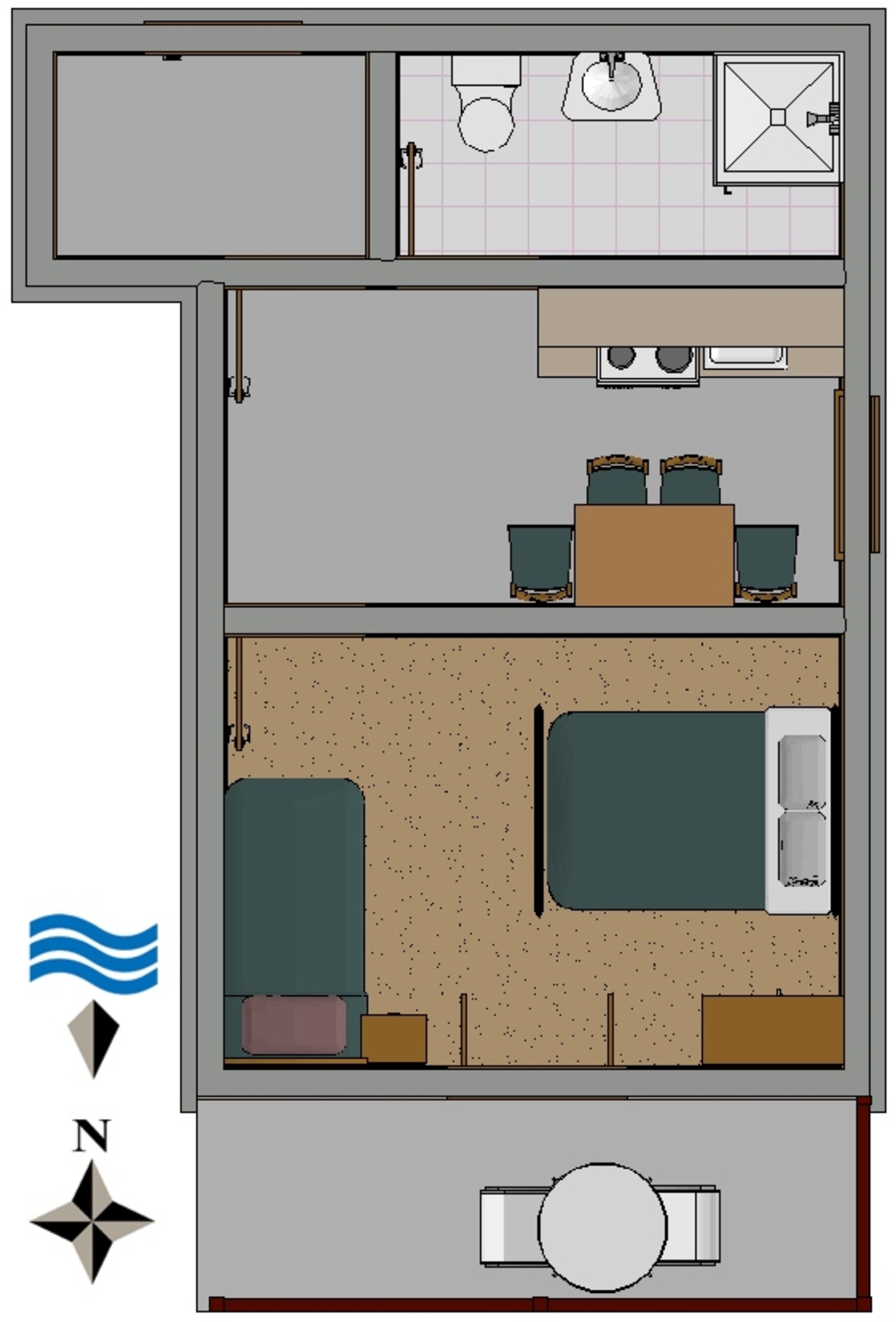 One bedroom apartment with balcony and sea view Stanići, Omiš  A-b