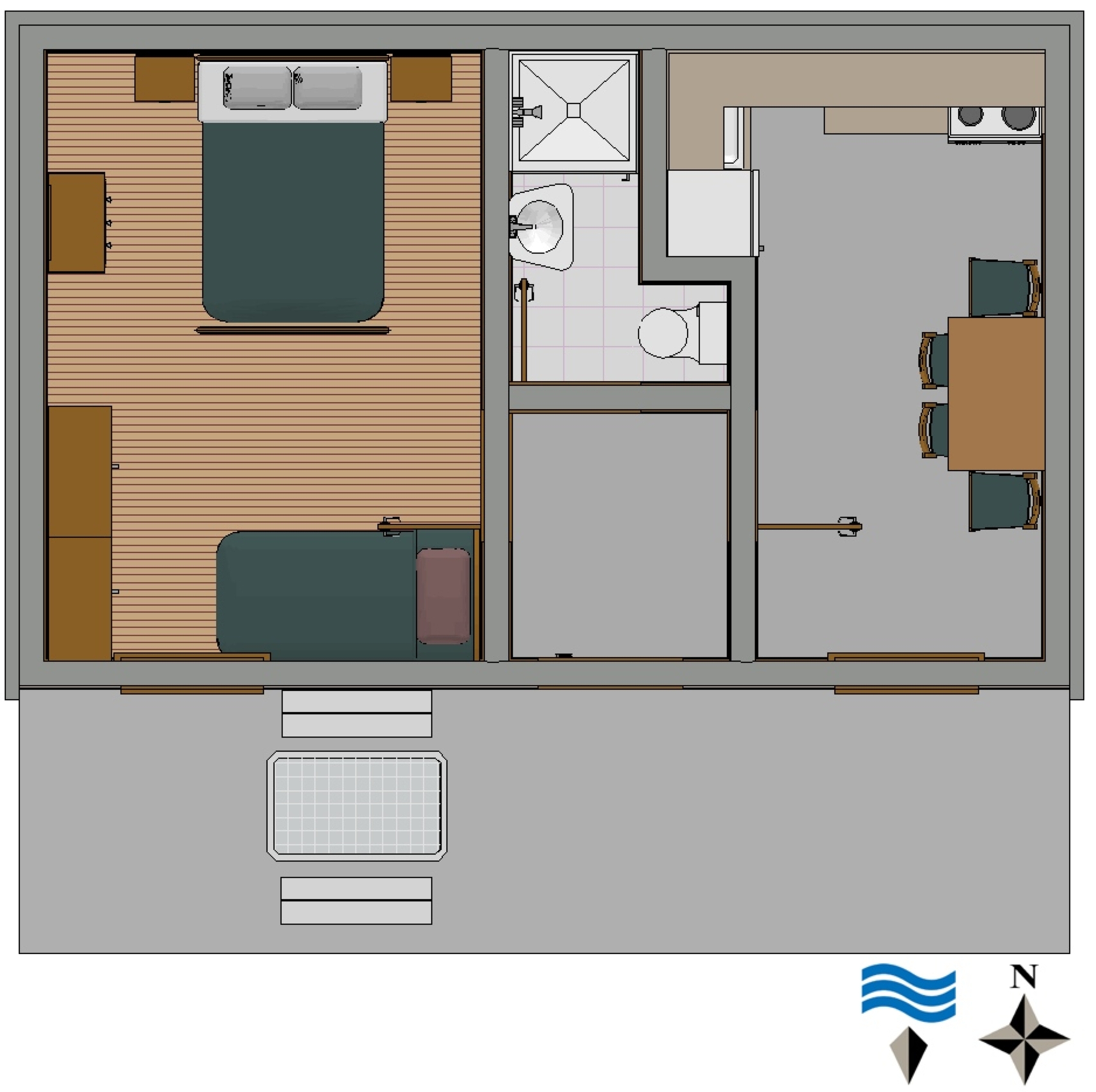 One bedroom apartment with terrace and sea view Stanići, Omiš  A-c
