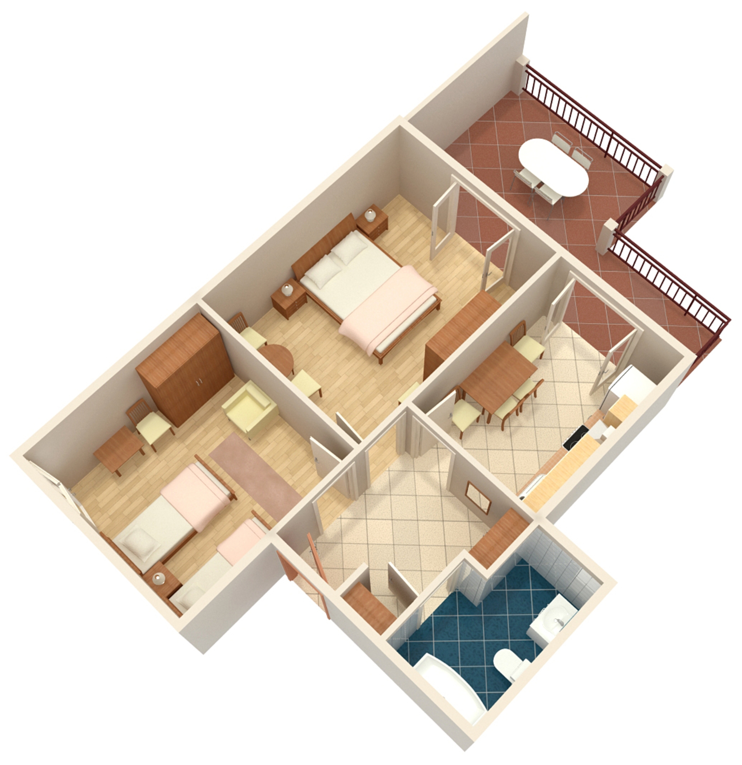 Two bedroom apartment with terrace and sea view Stanići, Omiš  A-b