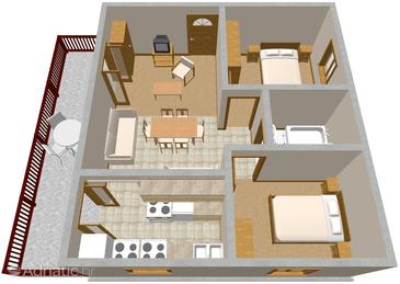 Plan Seget Vranjica, Plan in the apartment, dopusteni kucni ljubimci.