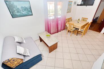 Vir, Sala de estar in the apartment, (pet friendly) y WiFi.