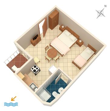 Půdorys Marušići, Půdorys v ubytování typu studio-apartment, WiFi.