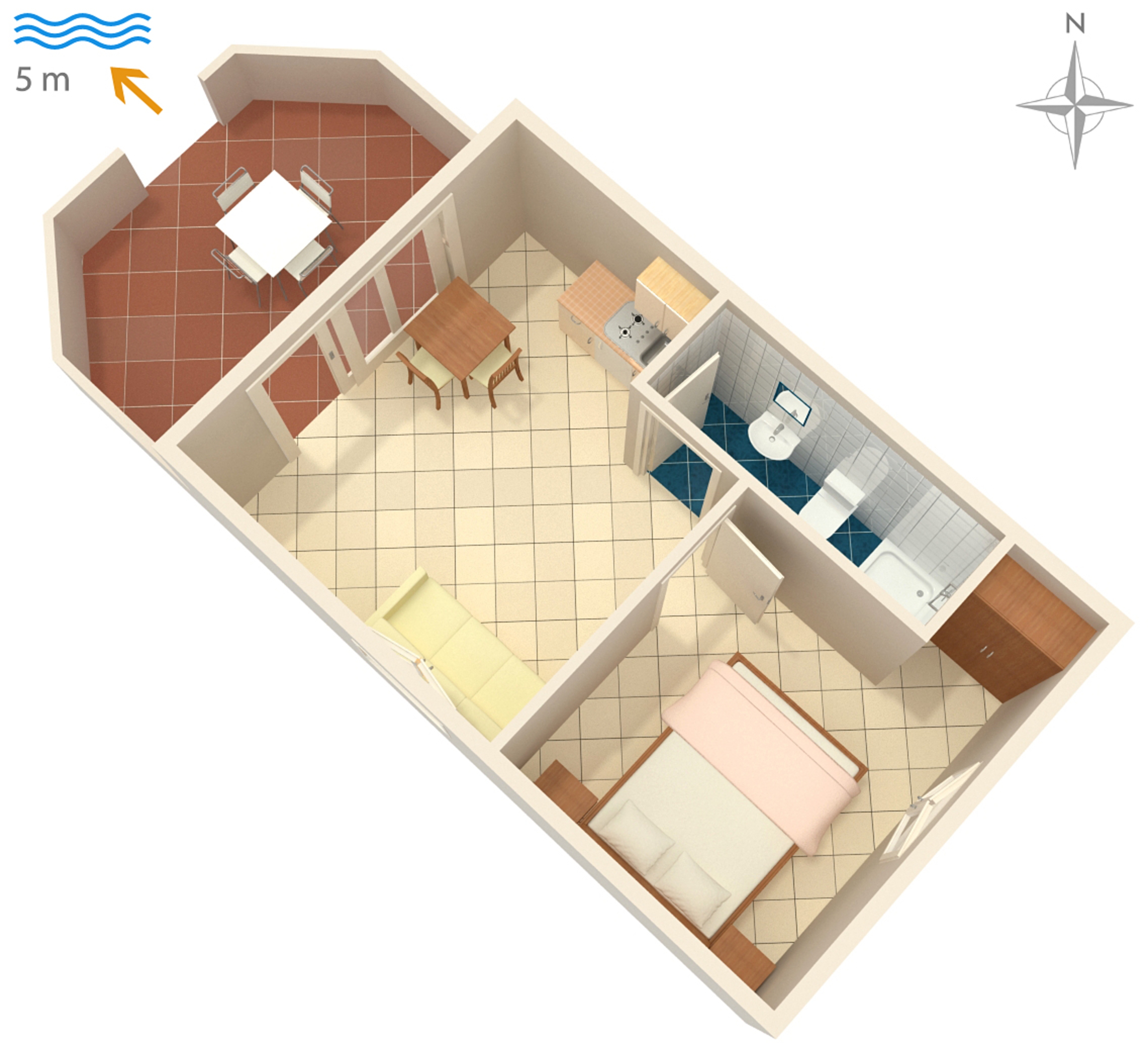One bedroom apartment near beach Pomena, Mljet  A-b