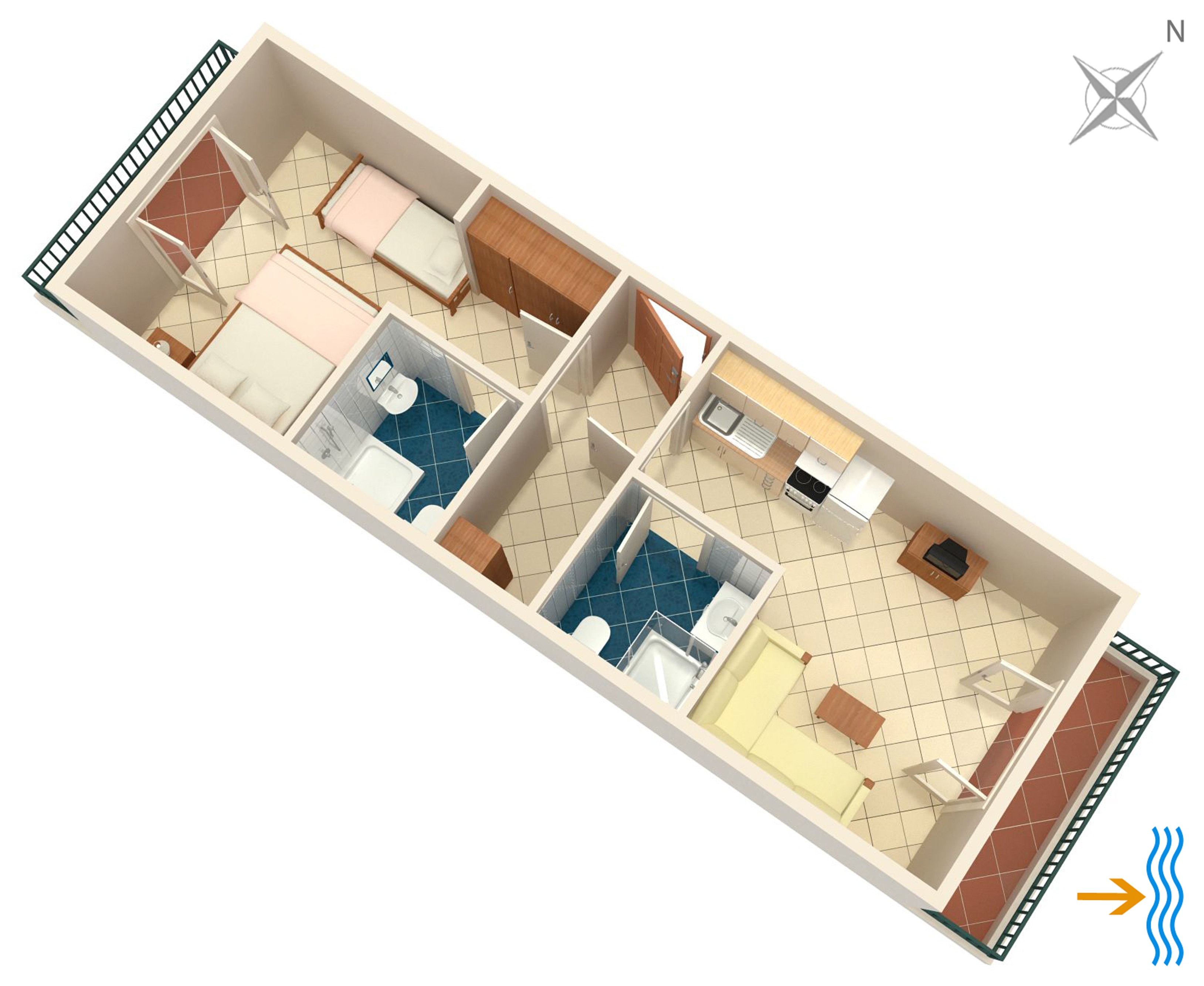 One bedroom apartment near beach Cove Pokrivenik, Hvar  A-c
