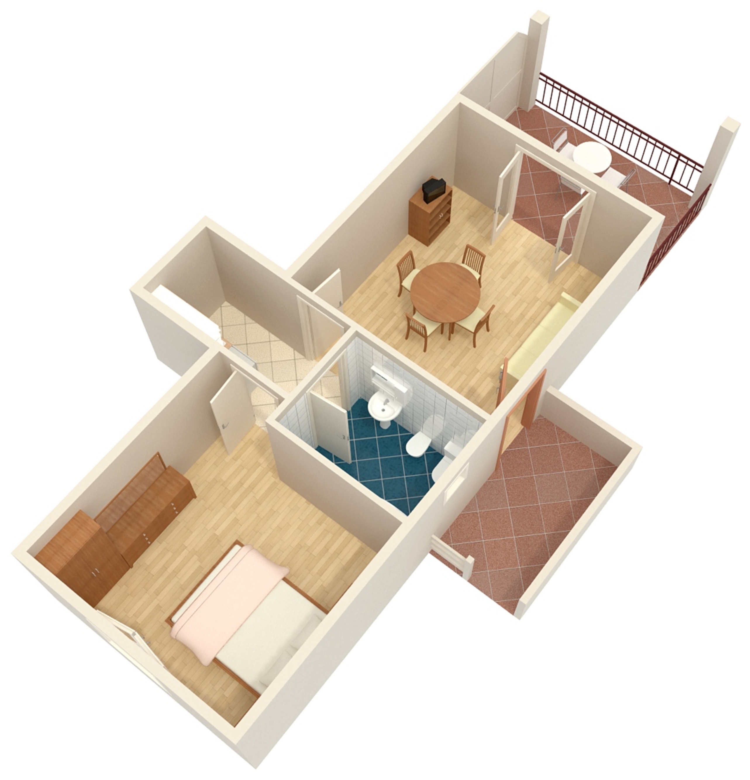 One bedroom apartment with terrace and sea view Orebić, Pelješac  A-b