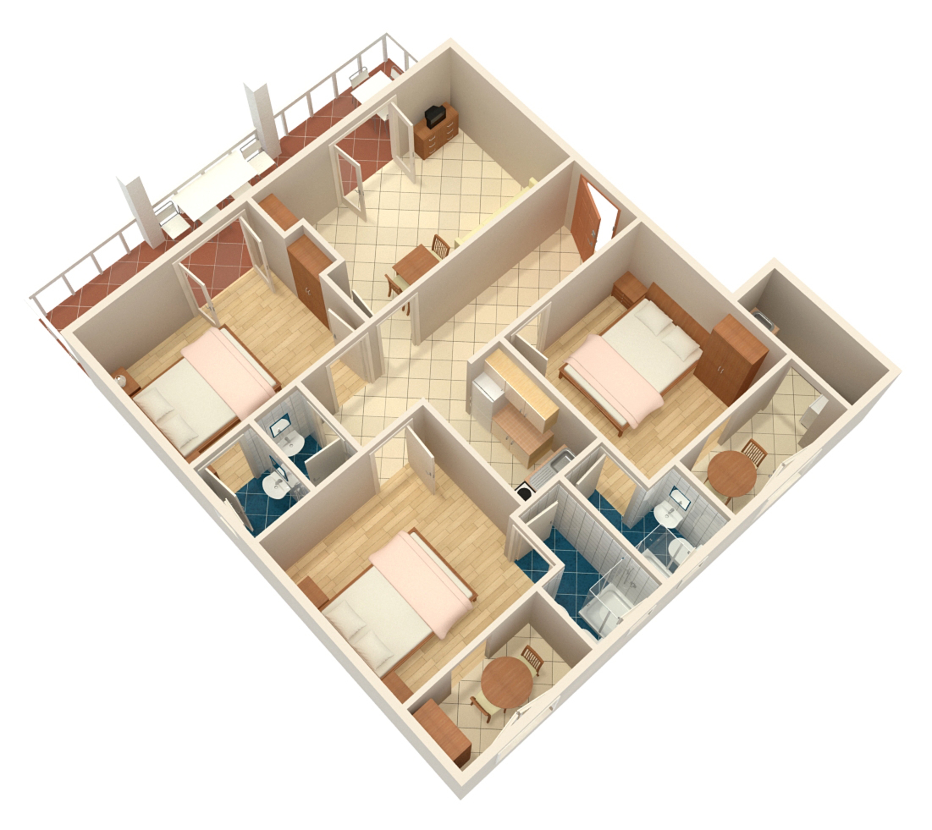 Three bedroom apartment with terrace and sea view Podaca, Makarska  A-a