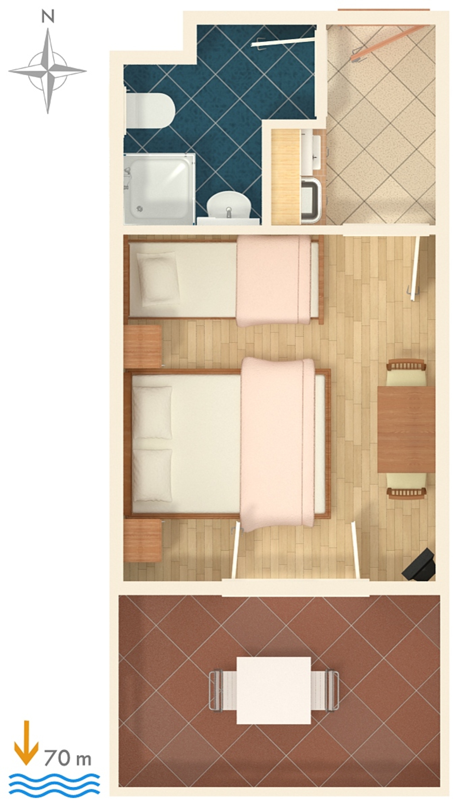 Studio flat with terrace and sea view Medići, Omiš  AS-a