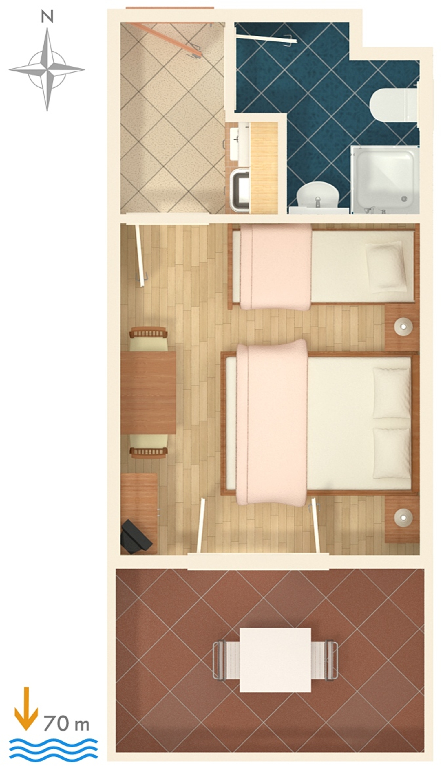 Studio flat with terrace and sea view Medići, Omiš  AS-b
