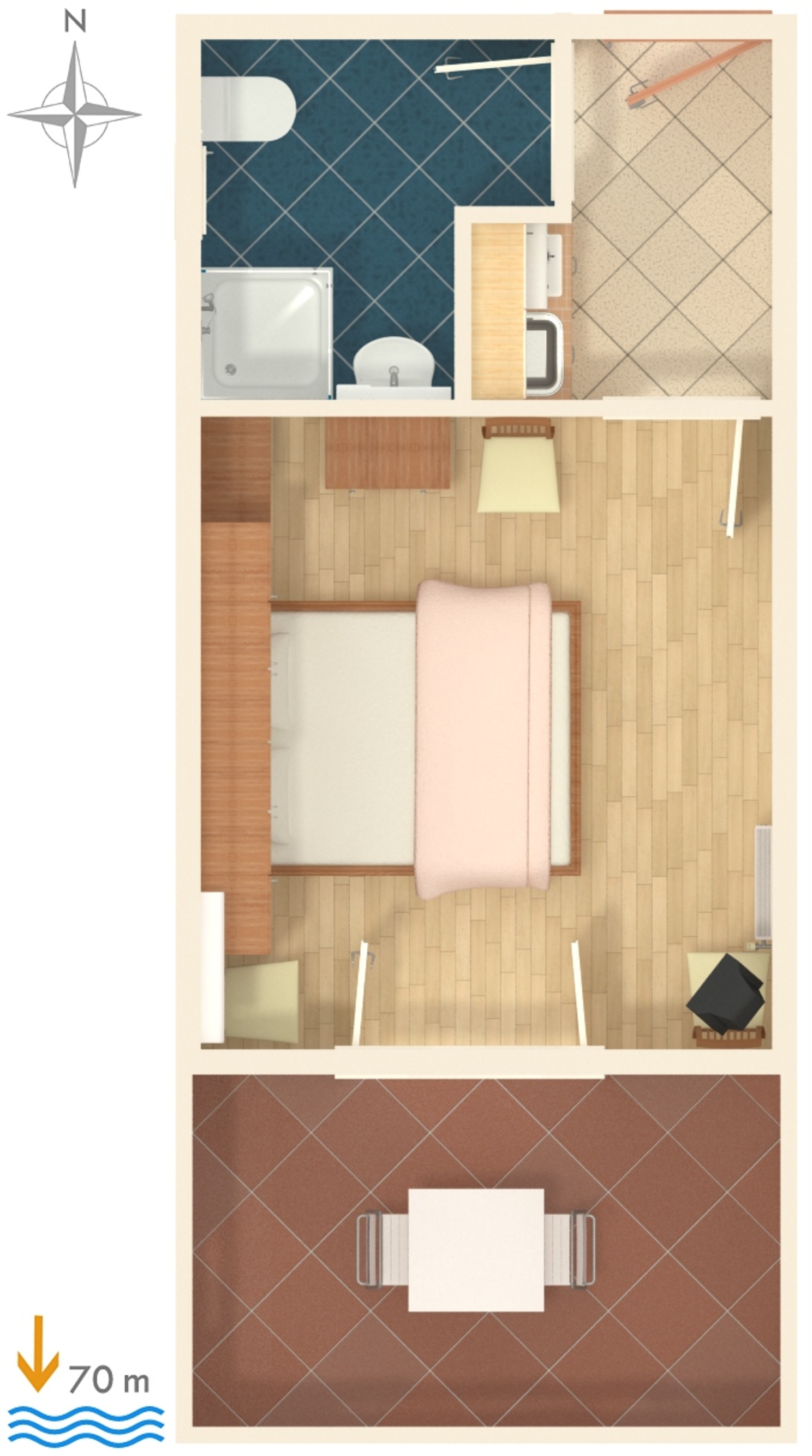 Studio flat with terrace and sea view Medići, Omiš  AS-d