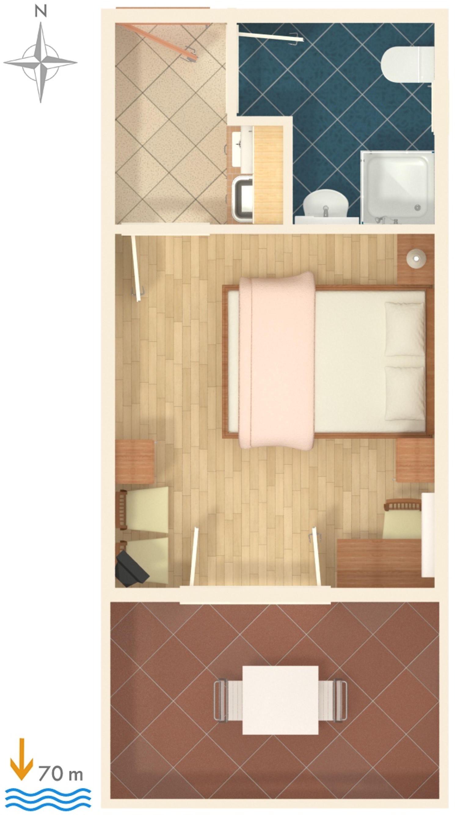 Studio flat with terrace and sea view Medići, Omiš  AS-e