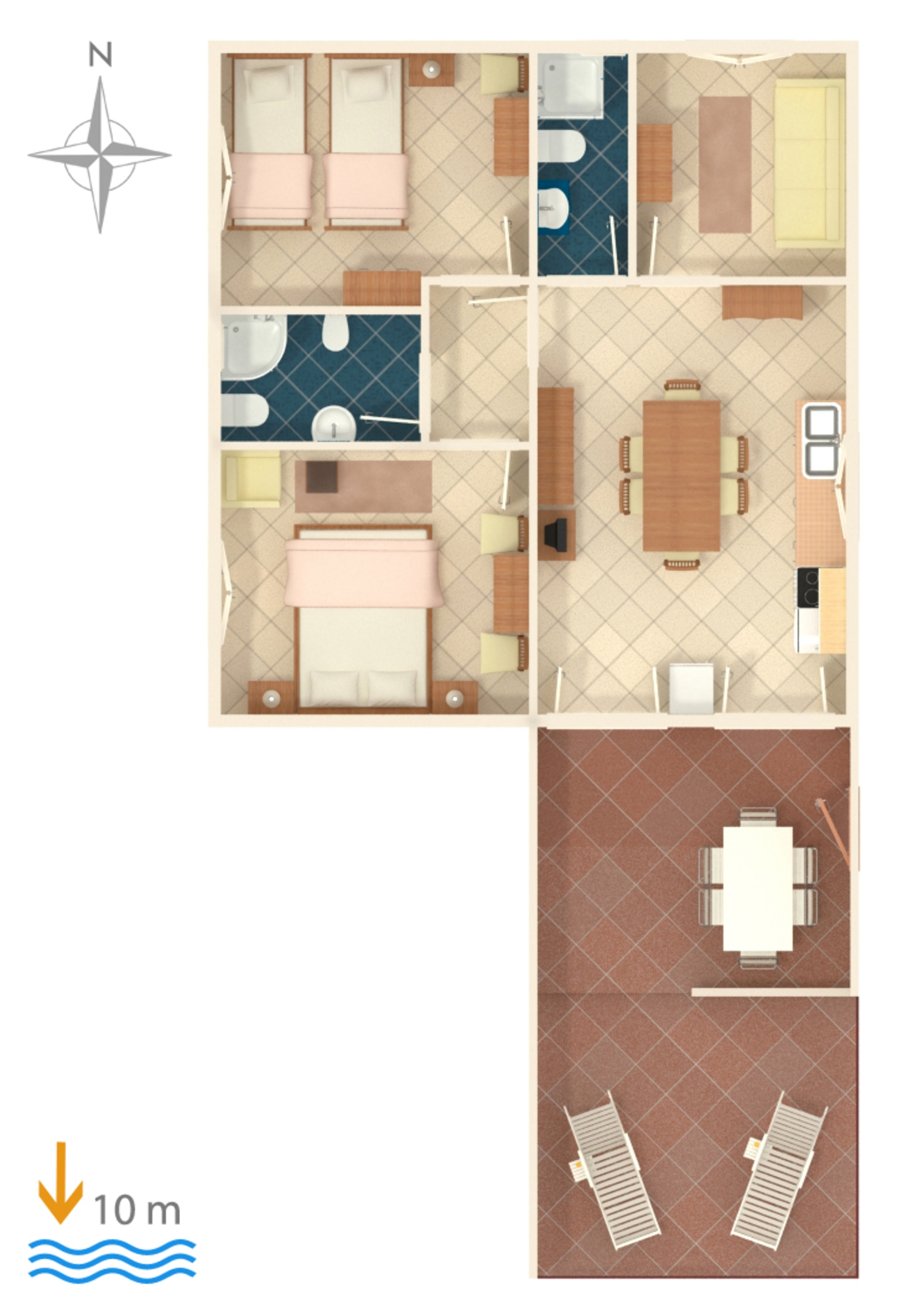 Two bedroom apartment near beach Seget Vranjica, Trogir  A-b