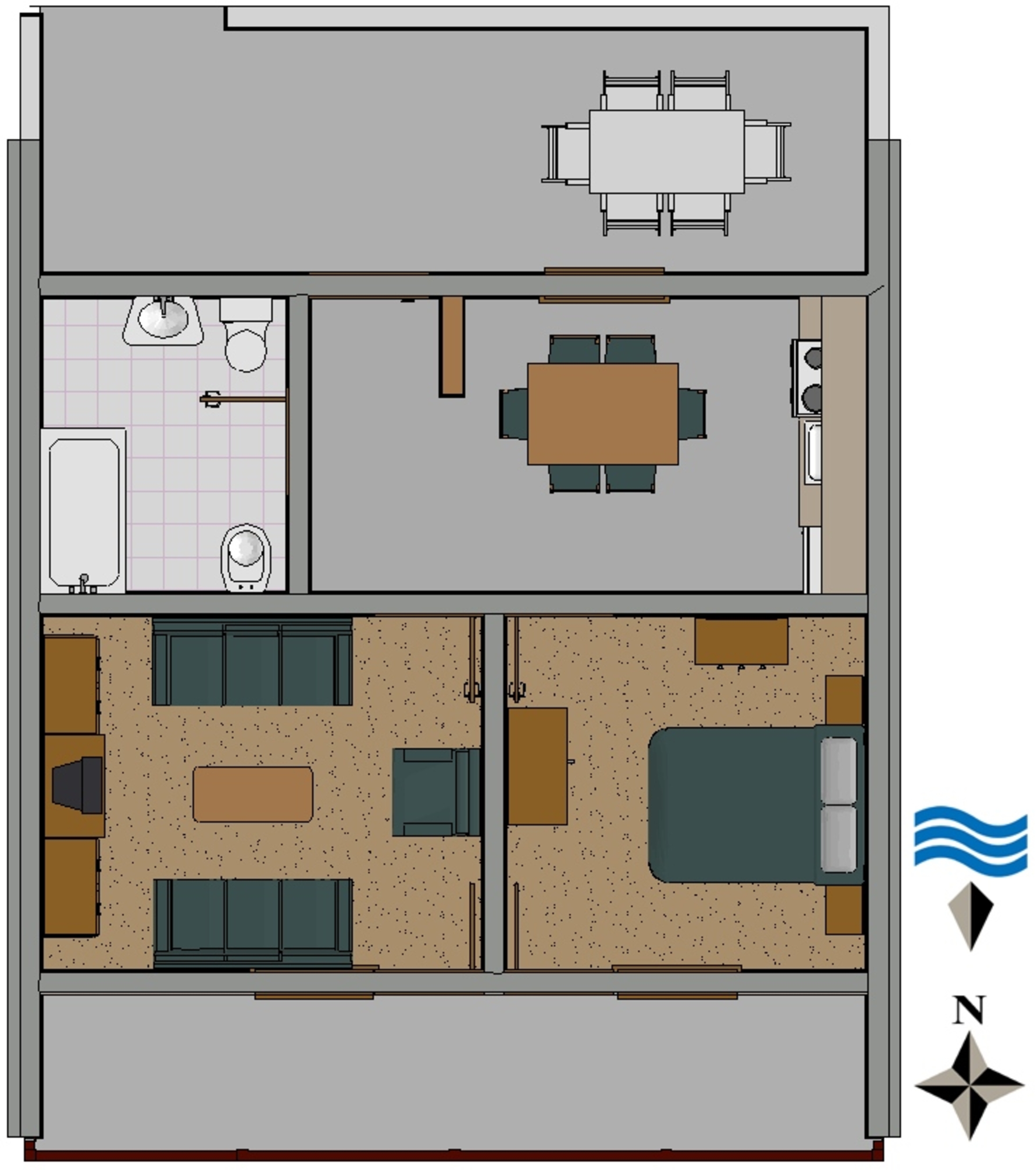 One bedroom apartment with terrace and sea view Marina, Trogir  A-a