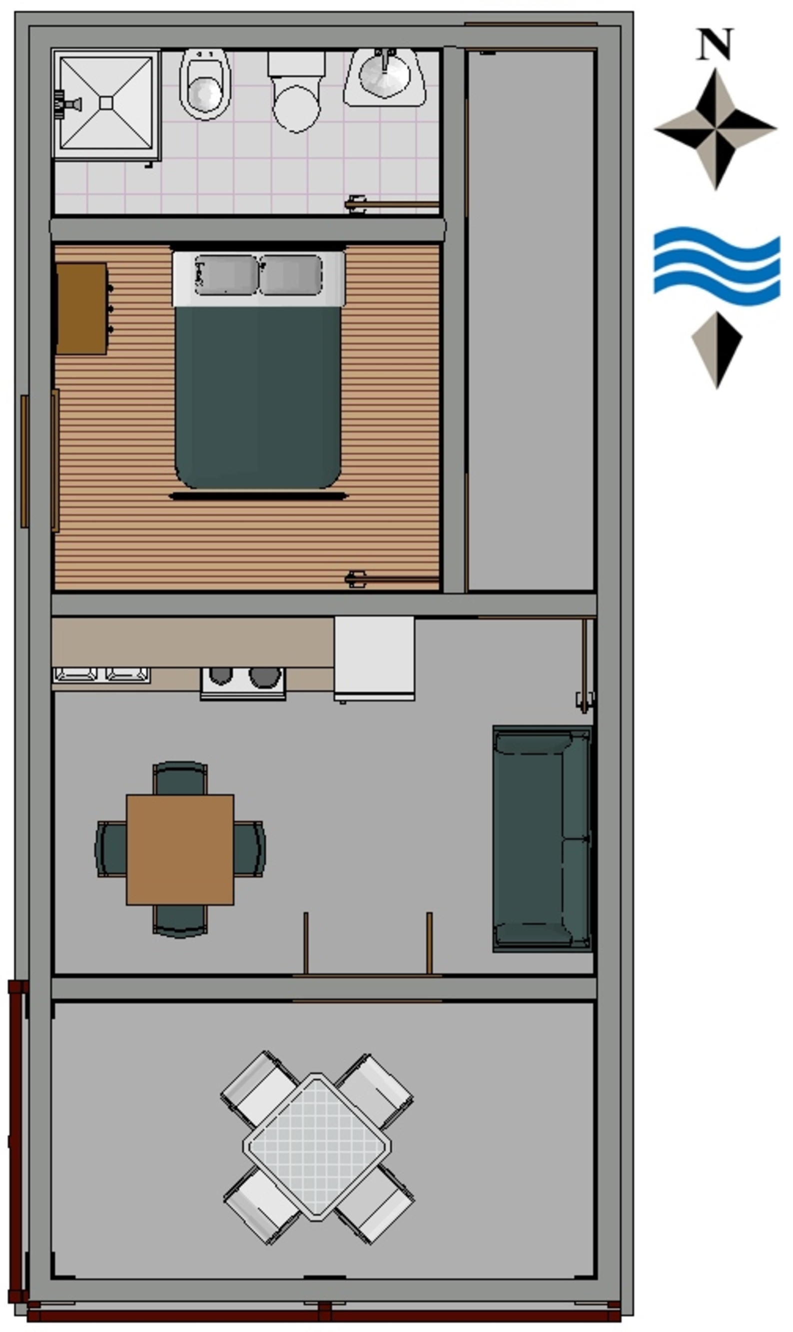 One bedroom apartment near beach Pisak, Omiš  A-c