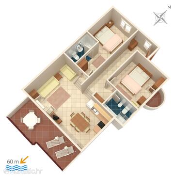 Plan Rastići, Plan in the apartment, dopusteni kucni ljubimci i WIFI.