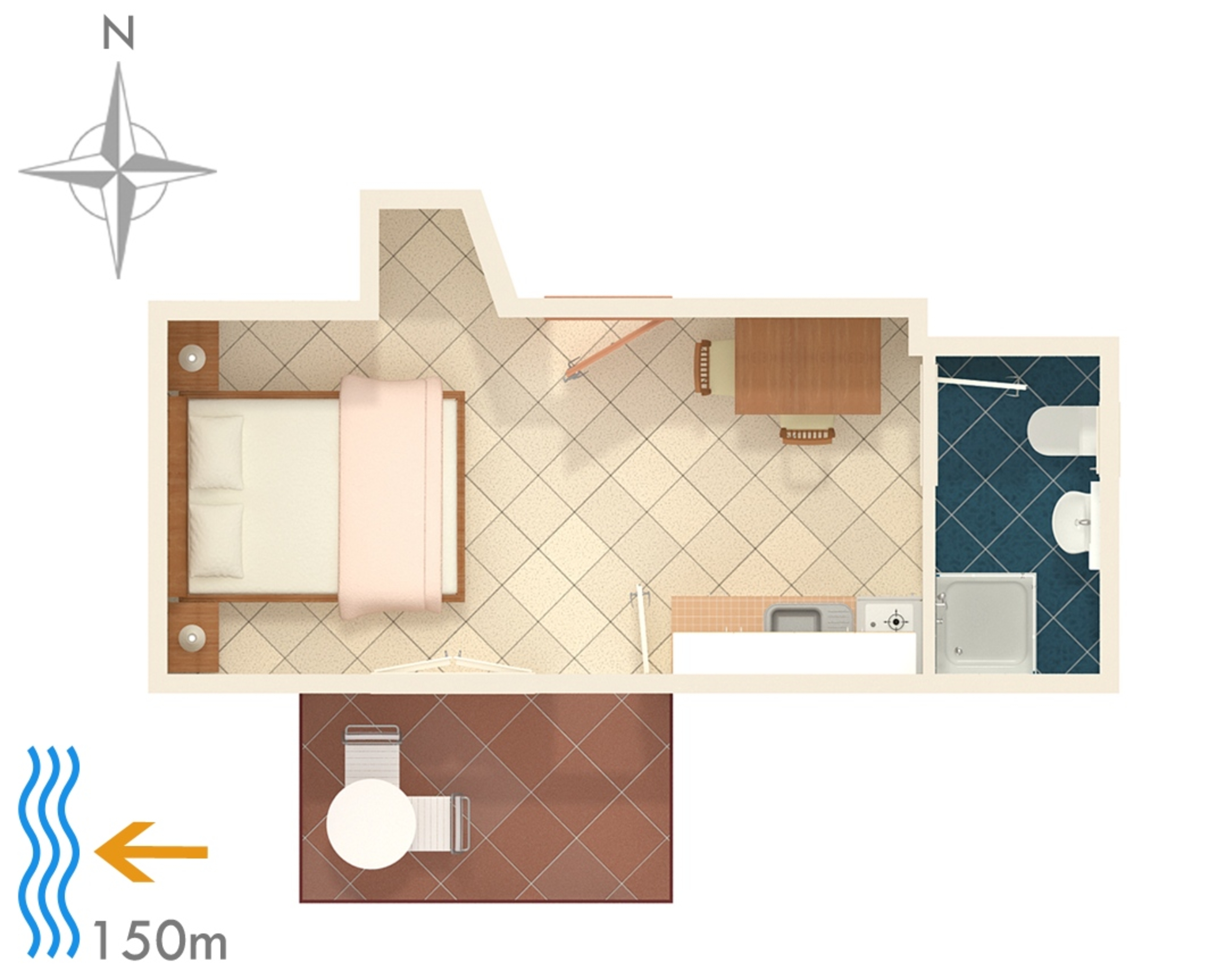 Studio flat with balcony and sea view Okrug Gornji, Čiovo  AS-a
