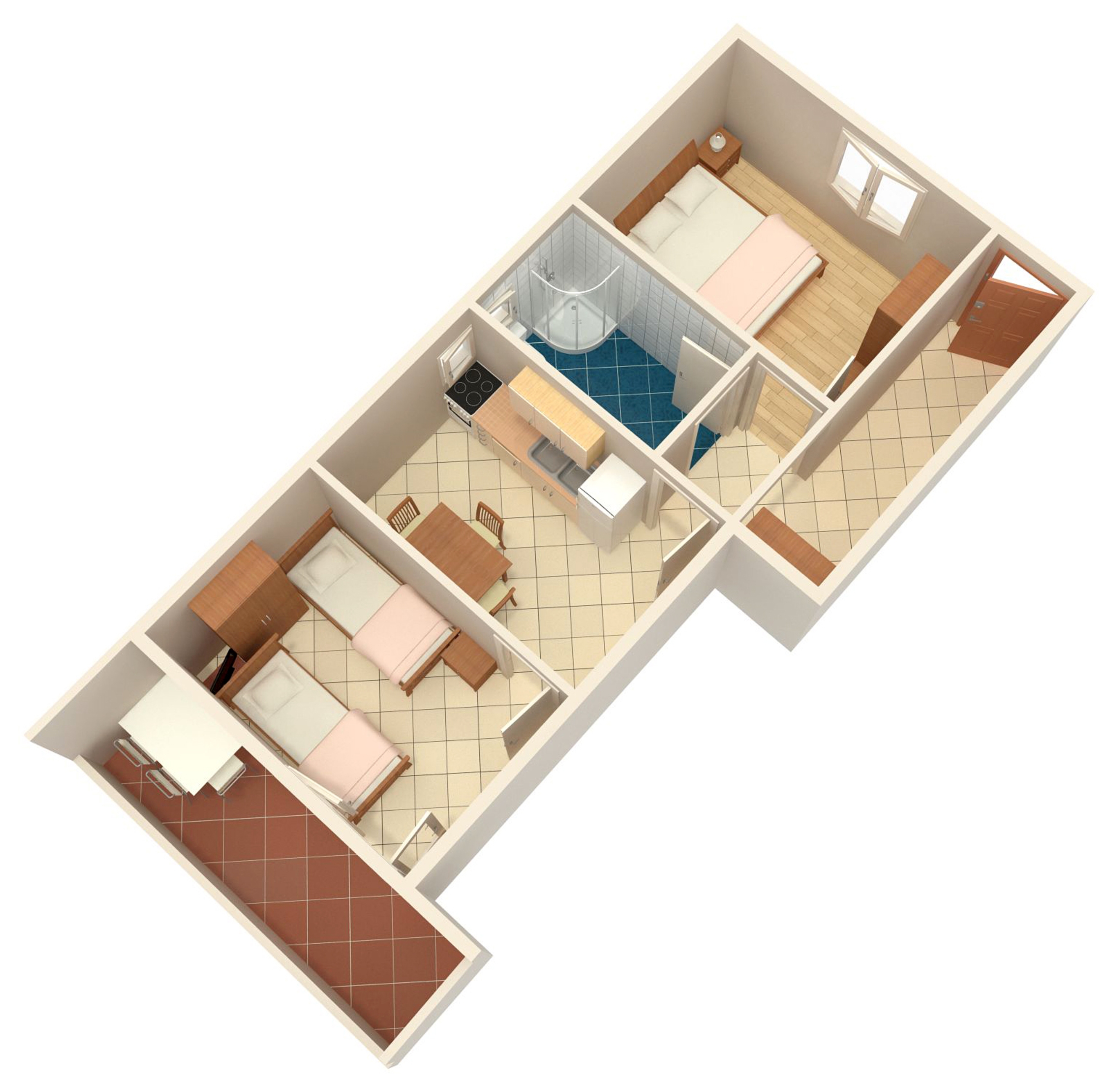Two bedroom apartment near beach Arbanija, Čiovo  A-c