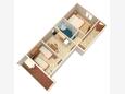 Arbanija, Plan in the apartment, WiFi.
