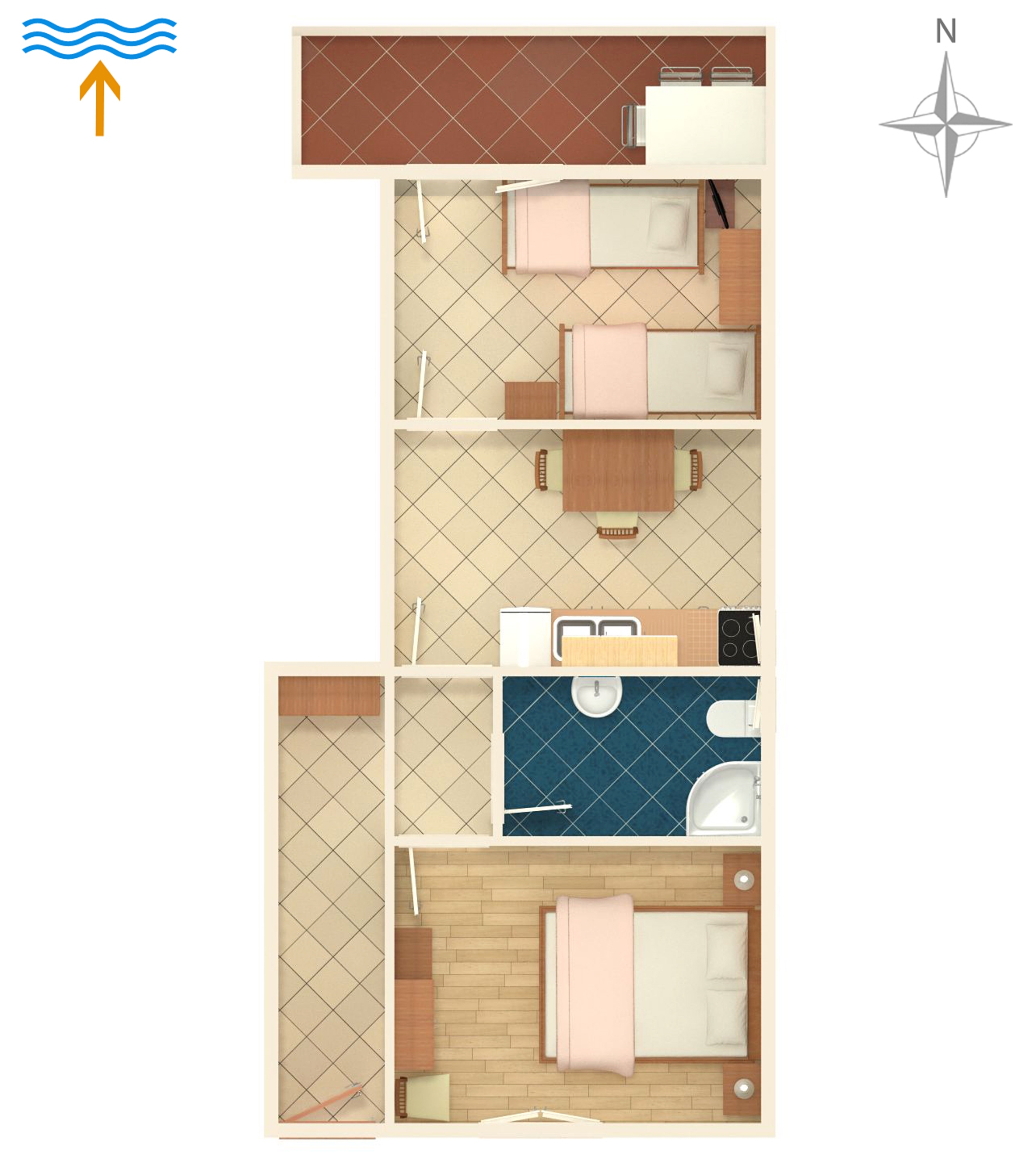 Two bedroom apartment near beach Arbanija, Čiovo  A-c