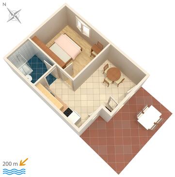Načrt Hvar, Načrt v nastanitvi vrste apartment, WiFi.