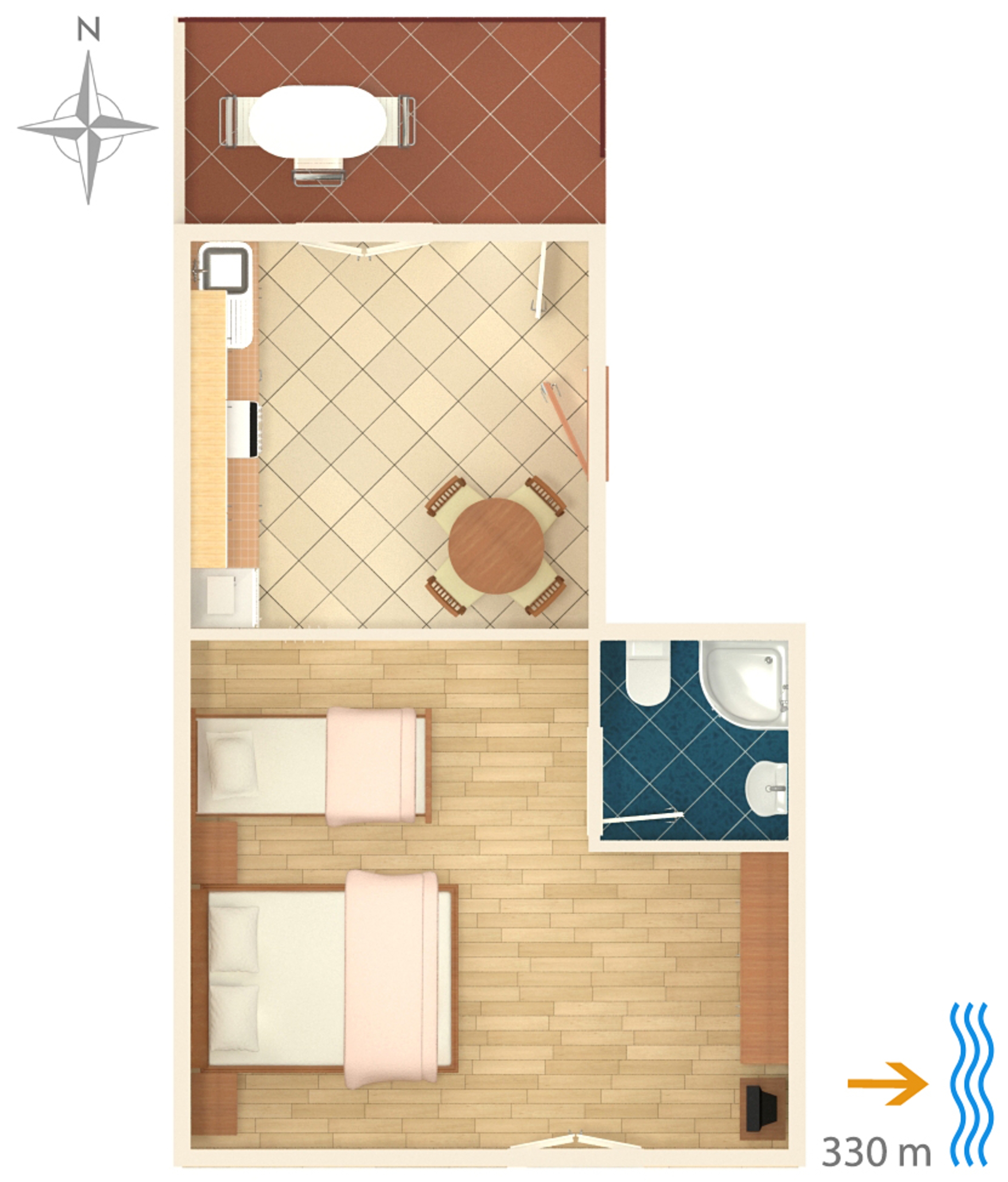Studio flat with terrace Marina, Trogir  AS-a