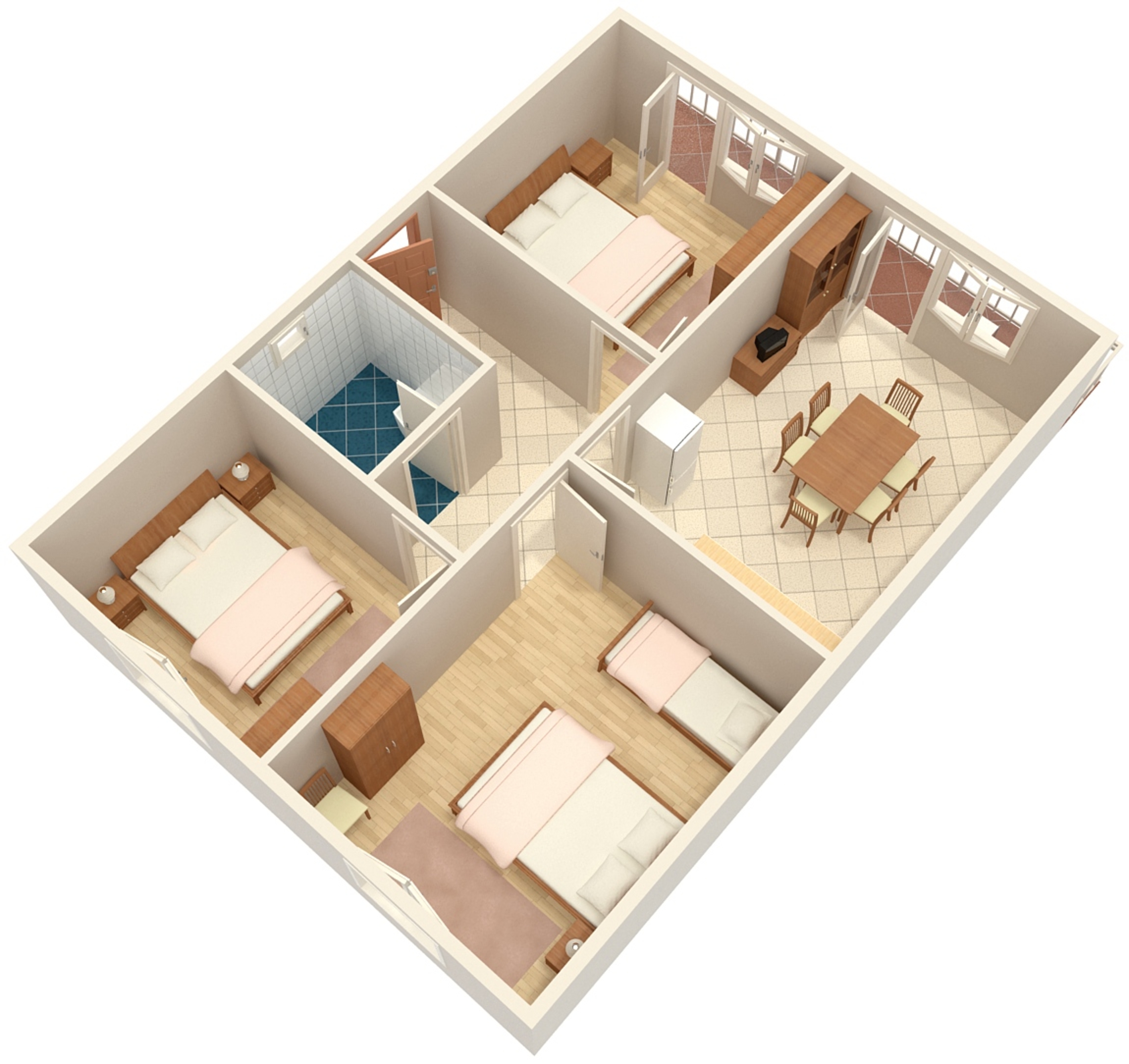 Three bedroom apartment with balcony and sea view Kanica, Rogoznica  A-b