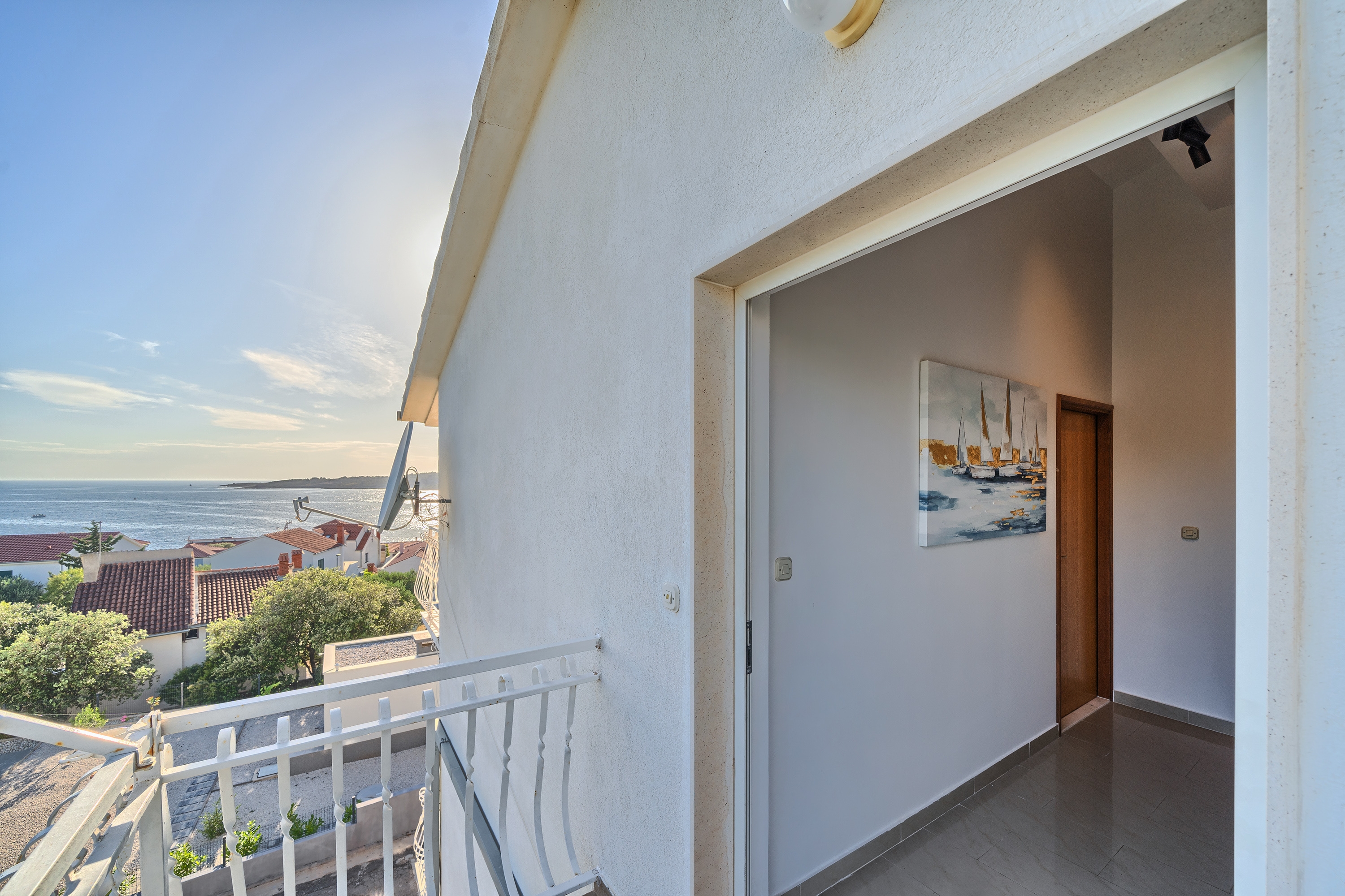 Three bedroom apartment with balcony and sea view Kanica, Rogoznica  A-c